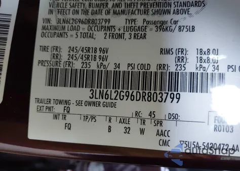 2013 Lincoln Mkz from USA, damaged, VIN 3LN6L2G96DR803799